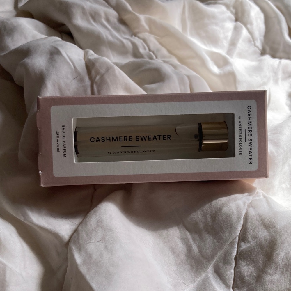 Anthropologie Cashmere Sweater Perfume in Pink and Gold